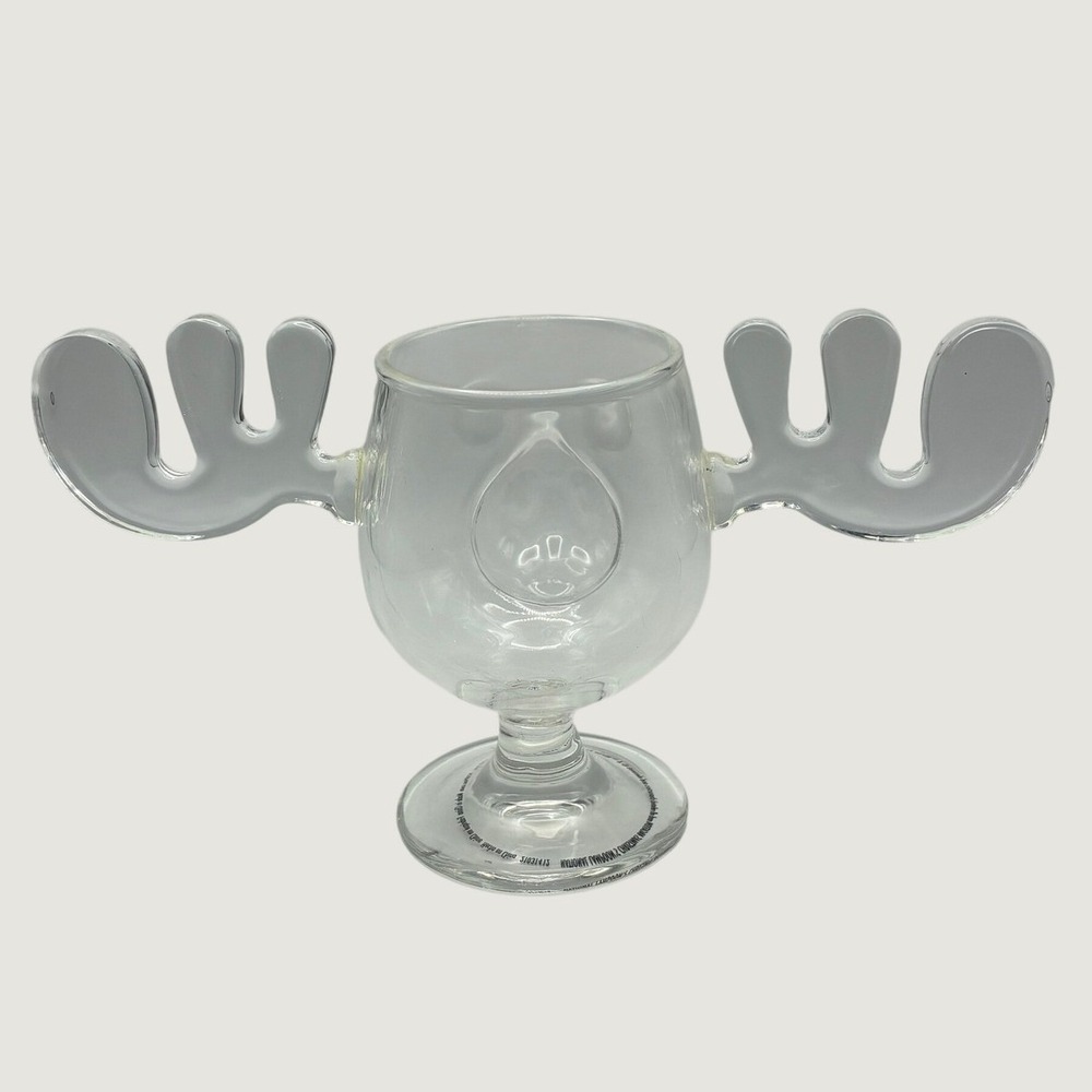 National Lampoon's Christmas Vacation Moose Mug 4" Tall Clear Glass Eggnog Cup - Picture 2 of 6